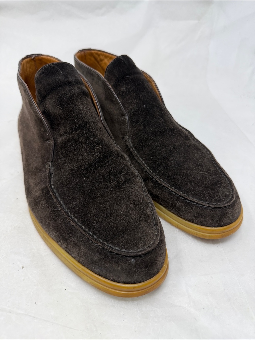 Loro Piana Open Walk Ankle Suede Boot Brown Mens Size 46